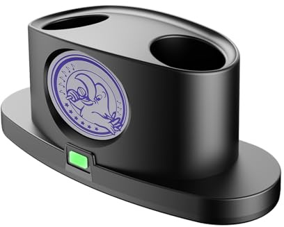 Aumotop Stazione di Ricarica per Microfono Magnetico Wireless Plug and Play Efficiente per Microfoni Universali Supporto da Tavolo Portatile Risparmio Energetico Intelligente Concerti e Uso