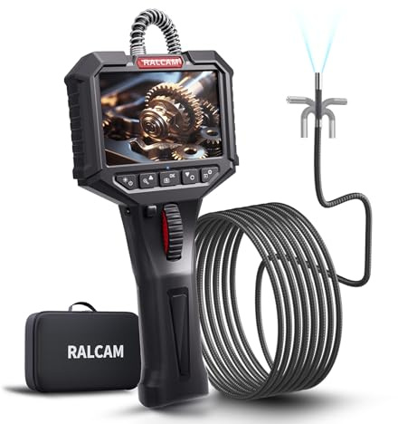 Ralcam Endoskopkamera med ljus, endoskopskamera – endoskop 8,5 mm inspektionskamera 3,5 tum HD 1080P rörkamera, kameror med 8 lysdioder, IP67 vattentät, 3M halvstyv kabel, teleskopkamera, bilverktyg
