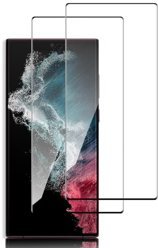 Three-Tree Schutzfolie für Panzerglas für Samsung Galaxy S22 Ultra, [2 Stück] [Kompatibel mit dem Fingerabdrucksensor] Folie, hochwertige 3D Glasfolie mit 9H Härte für Samsung S22 Ultra
