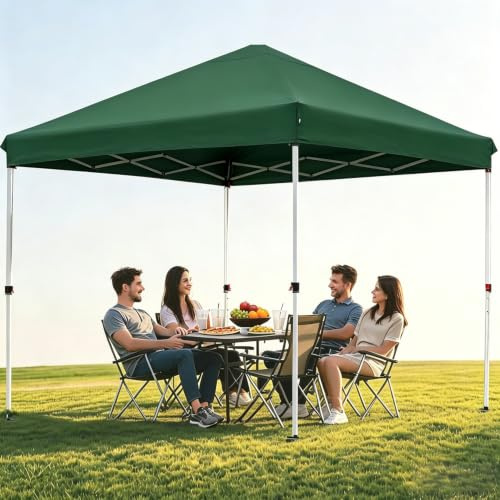 Fijinhom Pavillon 3x3 Wasserdicht Stabil Winterfest, Faltpavillon 3x3 Höhenverstellbar, Pop Up Pavillon UV Schutz 50+,Partyzelt Gartenpavillon Für Outdoor, Grün