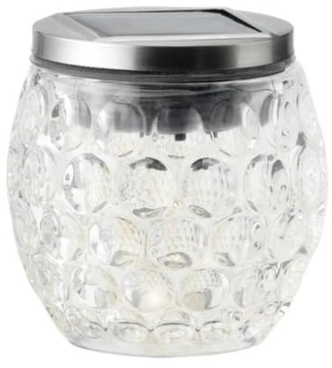 garden mile groß Grübchen Glas Gefäß Solarlampen Außen Tisch Beleuchtung, dekorativ Terrasse Tischlampe Garten Beleuchtung Warmes Weiß LED Lichter Solar Glas Gefäß Lichter Garten Verzierungen