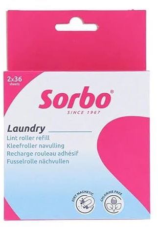 Sorbo Lint Roller, 36 Sheets, Chlorine-Free Sheets, 100% Recycled Plastic Body, Perfect for Quick and Easy Lint and Pet Hair Removal, Household Essential