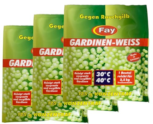20 x Fay Gardinen-Weiss Konzentrat 125g, Aufheller, Waschpulver, Waschmittel