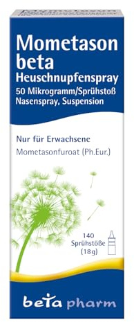 Mometason beta Allergie Nasenspray 18g - 140 Sprühstöße | Mometason Allergie Nasenspray mit Kortison gegen Heuschnupfen & Pollenallergie - Antiallergikum ohne Müdigkeit für Erwachsene