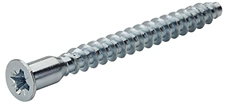 50 pièces Vis d'assemblage Confirmat Cruciforme PZ3 6,3 x 50 mm Tête fraisée Vis de connexion Connecteur de meuble Acier galvanisé de SOTECH