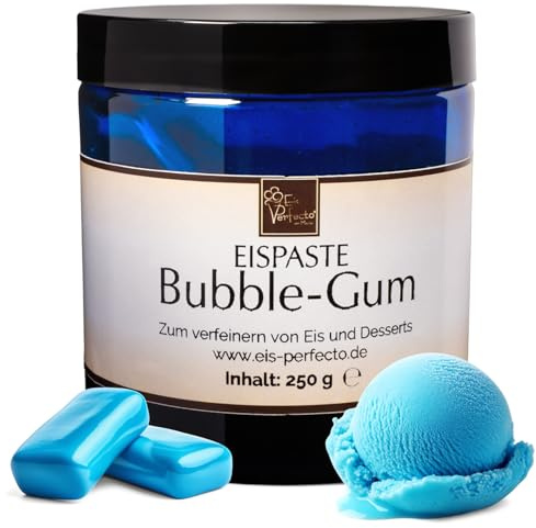 Bubble Gum Eispaste Aroma Variegatos Eis Desserts Pralinen Zum Verfeinern von leckerem Eis Getränke Kuchen Kekse Tortencremes Eiscremes uvm. Inhalt 250 g
