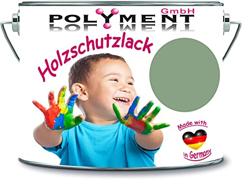 Holzschutzlack Holzlack Holzlasur wetterbeständiger Langzeitschutz Wetterschutzfarbe Holzschutzfarbe RAL 6021 Blassgrün // Polyment GmbH