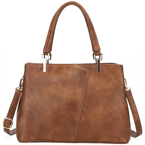 KouLi Buir Hobo Taschen für Frauen Große PU Leder Geldbörsen und Handtaschen Schultertaschen Damen Crossbody Taschen Top Handle Tote Bag, braun, Medium