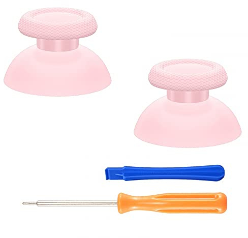 eXtremeRate Joystick Aufsätze für ps5 Thumbsticks für ps4 Controller Kappen Thumbstick Analogstick Ersatz-Sticks Schraubendreher für ps5 Zubehör für ps4 Pro Slim Controller(Rosa)