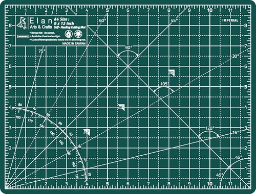 Elan A4 Cutting Mat A4 INCH Green, 5-Ply Craft Mat, Self-Healing Cutting Board Craft, Art Mat, Self Healing Cutting Boards 12 x 9 INCH, Dressmaking Accessories for Sewing, Quilting