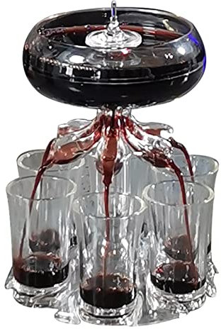 GIMOCOOL 6 Shot Glass Dispenser and Holder, Novelty Party Drink Dispenser,Acrylic Transparent Bar Shot Dispenser, Shot Glass Dispenser Set Home Bar Pourer Tool Kit for Great Party Festival Gift