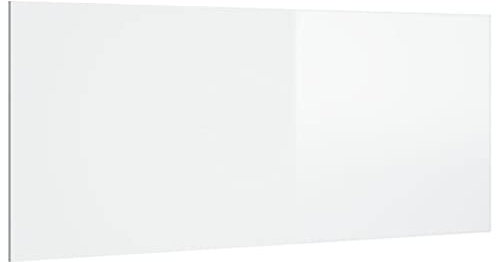 vidaXL Cabecero Cama Madera contrachapada Blanco Brillo 200x1,5x80 cm