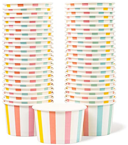 Coupes en Papier MATICAN pour Glaces, 50 unités de 160 ml, Bols Jetables pour Desserts Chauds ou Froids, Fournitures de Fête pour Sundae et Yaourt Glacé