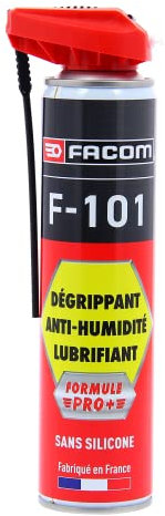 FACOM Dégrippant-Lubrifiant Anti-Humidité F-101, Formule Pro+ Sans Silicone, Diffuseur Multipositions, 300 ml