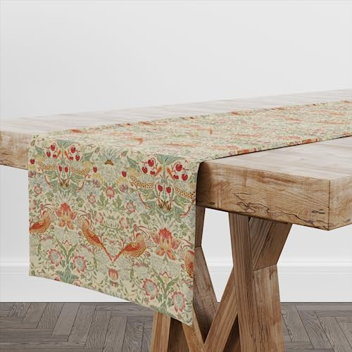 Harrison Cropper William Morris Strawberry Thief Fabric Table Runner (Linen)
