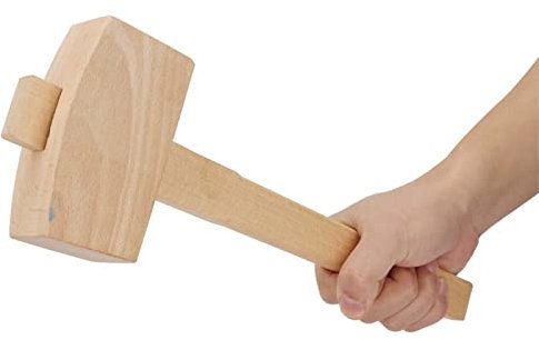 Mazo de Madera de Haya, Mazo de Tallado Manual, Martillo de Madera de Carpintero Macizo, Herramienta Manual para Carpintería para Instalación de Muebles de Madera, Cincel(Grande)