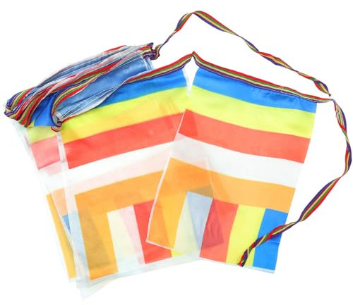 HOLIDYOYO 1 Schnur Tibetischer Gebetsfahne Buddha-Buddhistische Flagge Dekorative Buddha-Flagge Banner Buddhismus-Gebetsfahnen Buddhistische Meditationsfahnen Für Tempelaltar