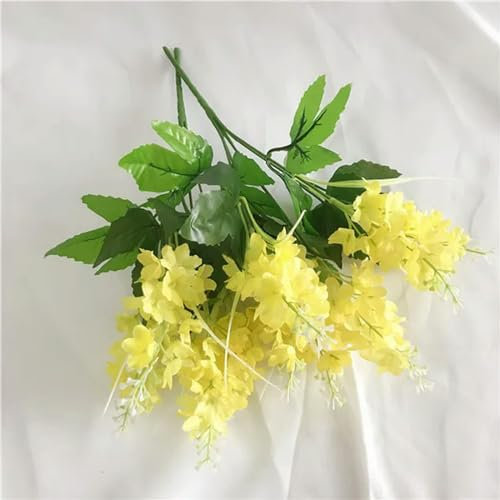 GeRRiT Fleurs artificielles en jacinthe violette en soie pour fête d'anniversaire, mariage, décoration de la maison, fleurs ornementales, décoration d'intérieur, jaune