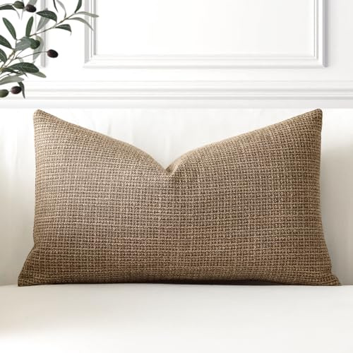 Artscope 1er Set Kissenbezug Einfarbig Wurfkissenbezug Leinen Kissenbezüge 40x60cm Moderne Dekokissen Kissenhülle Set Kissen Fall für Sofa Schlafzimmer Zuhause Dekor, Braun