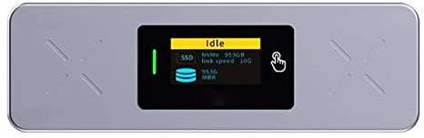 Pantalla LCD inteligente M.2 NVMe SSD, adaptador NVMe de 10 Gbps, USB 3.2 Gen2, caja externa de alta definición, carcasa de disco duro, almacenamiento de unidad externa, impermeable, portátil,