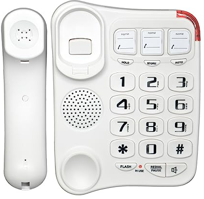 Loud Ringtone Landline Phone Large Button Landline Phone for Elderly People with Sound and Easy to Read Display