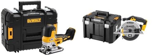 DeWalt Scie Sauteuse à Prise par le Corps Brushless XR 18V - DCS335NT-XJ - Scie sans Fil & Scie Circulaire XR 18V - DCS391NT-XJ - Scie Circulaire sans Fil avec Coffret TSTAK