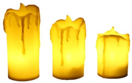 Candele senza fiamma, funzionamento a batteria, set di 3 candele LED realistiche, candele tremolanti senza fiamma, candele finte a batteria, per decorazioni di nozze, lampada da comodino