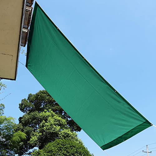 Tenda parasole impermeabile verde scuro, 1,6 m x 1,8 m, rettangolare, per esterni, patio, prato, pergola, pavimentazione, blocco UV al 98%, accessori di montaggio inclusi