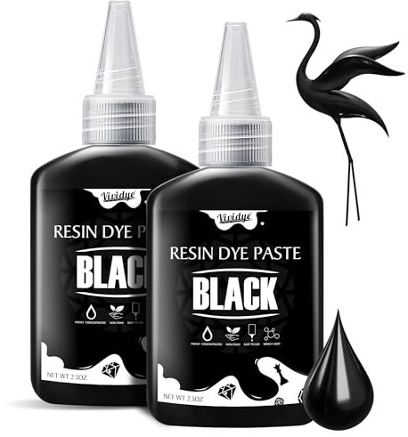 Schwarze Epoxidharz Farbe Paste, 140g Hochkonzentrierte Schwarze Epoxid Harz Farben Pigment für Untersetzer, Harzs Malerei, Harzkunst, Epoxy Resin Farbe UV Harz Farbpaste für DIY Schmuck, Flusstische