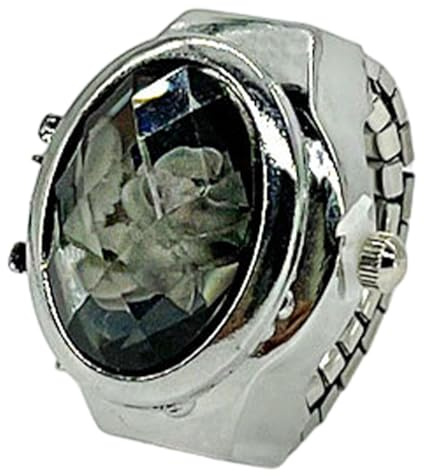 Ring klocka för kvinnor | Nyhet Bling-klockor | Kreativ nyhet Bling-klockor, justerbara smycken fingerklockor för kvinnor män, Svart, Refer to description, Unisex