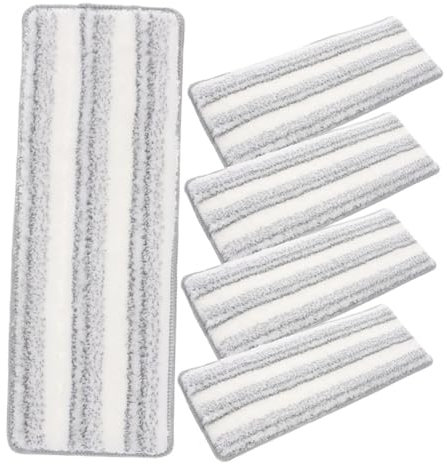 Angoily 5piezas Almohadillas Reutilizables De Microfibra Para Fregona Lavables Diseño De Rayas Paños Para Limpieza De Suelos Cabezal De Repuesto Para Tareas De Limpieza Del Hogar y