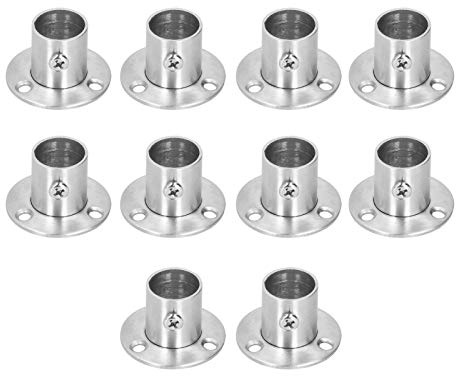 10SET Base Del Tubo Della Flangia Supporto Flangiato In Acciaio Inossidabile Struttura Stabile Piede Per Letto Guardaroba Armadio Scrivania Φ19