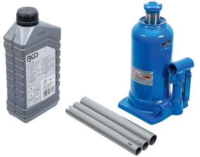 Bundle aus BGS 71036 | Hydrauliköl | mineralisch | HLP 46 | 1 l + BGS 70042 | Hydraulischer Flaschen-Wagenheber | mit Doppelkolben | 5 t