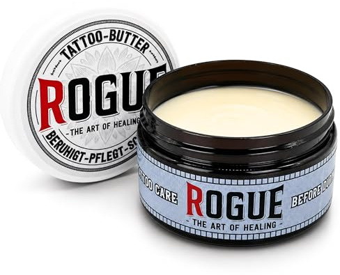 ROGUE® Tattoo Butter - natürliche Tattoo Pflege & Aftercare für empfindliche Haut - Hautberuhigung & Farbschutz – Made in Germany | 100 ml