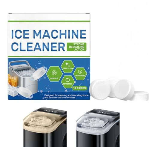 12 pezzi disincrostante per macchina del ghiaccio, pastiglie per la pulizia del ghiaccio, compresse di lavaggio, macchina C/leaner Deep Clean, deodorante decalcificante I/ce M/achine C/leaner, I/ce M