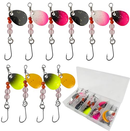 L PATTERN Spoons Forelle Set 10 Stück Forellenköder Blinker Angeln Spinner Forellen Köder Kunstköde für Hecht, Zander, Barsch