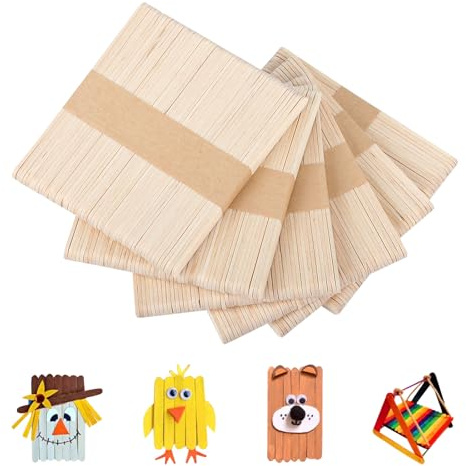 300 Pcs Lolly SticksWooden Lollipop Sticks for Crafts, Wooden Craft SticksPaint Mixing Sticks for Cakesicle Lolly Popsicle Ice Cream SticksDIY Crafts or Wood Plant Labels(114 x 9 x 2mm)