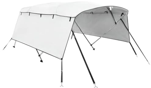 Emmtore Toldo Bimini 4 Arcos con Paredes Laterales 243x(230-244) x137 cm Blanco
