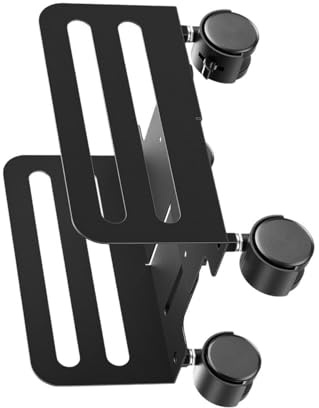 Soporte de torre de acero con ruedas para computadora, ancho ajustable, carrito de CPU móvil con ruedas bloqueables debajo del escritorio, soporte de torre para PC con rueda