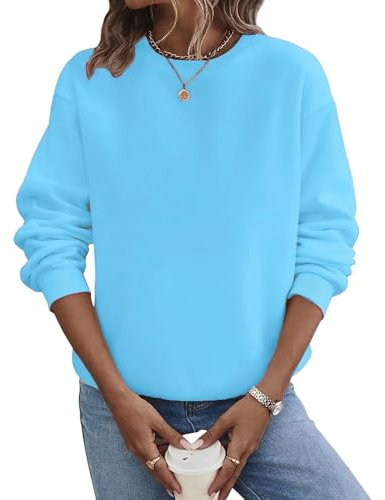 Generisch Sweatshirt Damen Pullover Elegant Basic Langarmshirt Rundhals Pulli Herbst Winter Casual Oberteile Langarm Tops