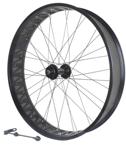 26 Zoll X 4,0-4,9'' Fatbike Laufradsatz Scheibenbremse Vorderrad Hinterrad 36H Felge Aluminiumlegierung 135mm/190mm Schnellspannnabe Fahrradrad Für 7-12s Kassette Snow Beach Ebike(Black,26'' Front)