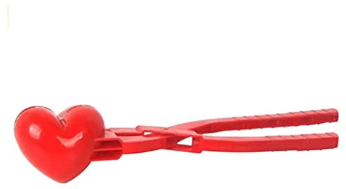 Nuiorfty Schneeballmacher Schneeballzange Herzmacher Winterform Kunststoff Sandball-Werkzeug Clip Kinderspielzeug für den Außenbereich Rot