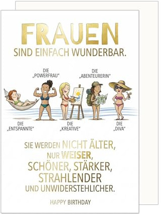 Edition Seidel Premium Glückwunschkarte zum Geburtstag mit Umschlag. Grußkarte Karte Geburtstagskarte Spruch für Frau Frauen Freundin Kollegin Humor (G4062 SW126)