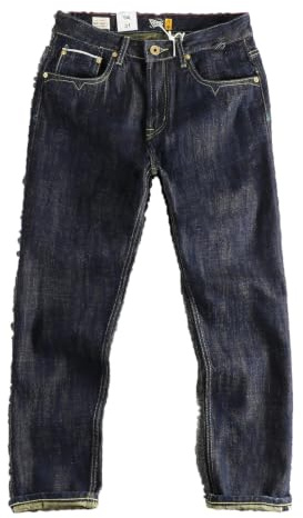 Jean Selvedge pour homme - Coupe droite - Coupe droite - Style vintage - Streetwear décontracté, Couleur d'origine, 30
