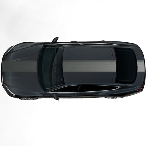 hauptsachebeklebt - Autoaufkleber Rallye Streifen - 47 x 400 cm - Silber glänzend - selbstklebend - Viperstreifen für Auto, Motorhaube, Karosserie - Tuning Aufkleber Racing Deko