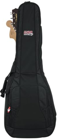 Gator CASES – Borsa Doppia per Chitarra Acustica ed Elettrica, Serie 4G, Imbottitura GFLEX 20mm, Nylon Resistente, Spallacci Zaino, Tasca Accessori 8GB-4G-ACOUELECT