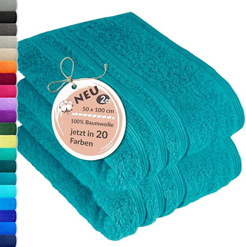 Lashuma Frottee Handtuch Set 50x100 cm Grün - Nautic, London 2X Baumwollhandtuch Set