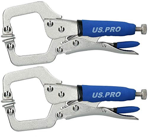 6” Welding Locking C Clamps Adjustable Fastener with Quick Release Grip 2 Pack