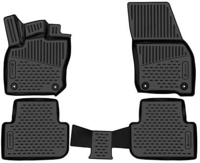 Element Passgenaue Premium 3D Gummimatten Fussmatten passend für Audi Q3, Mk1 restyling, 2014-2018,4 TLG, Schwarz