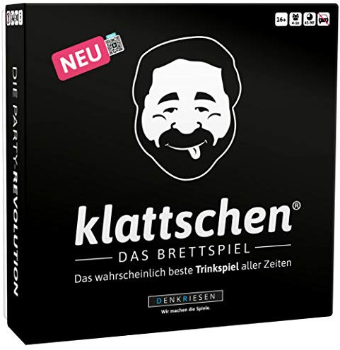 DENKRIESEN Klattschen® Brettspiel für Erwachsene - Gesellschaftsspiel und Partyspiel ab 16+ Jahren für 4-16 Spieler | EIN witziges feuchtfröhliches Würfelspiel für die Spielesammlung